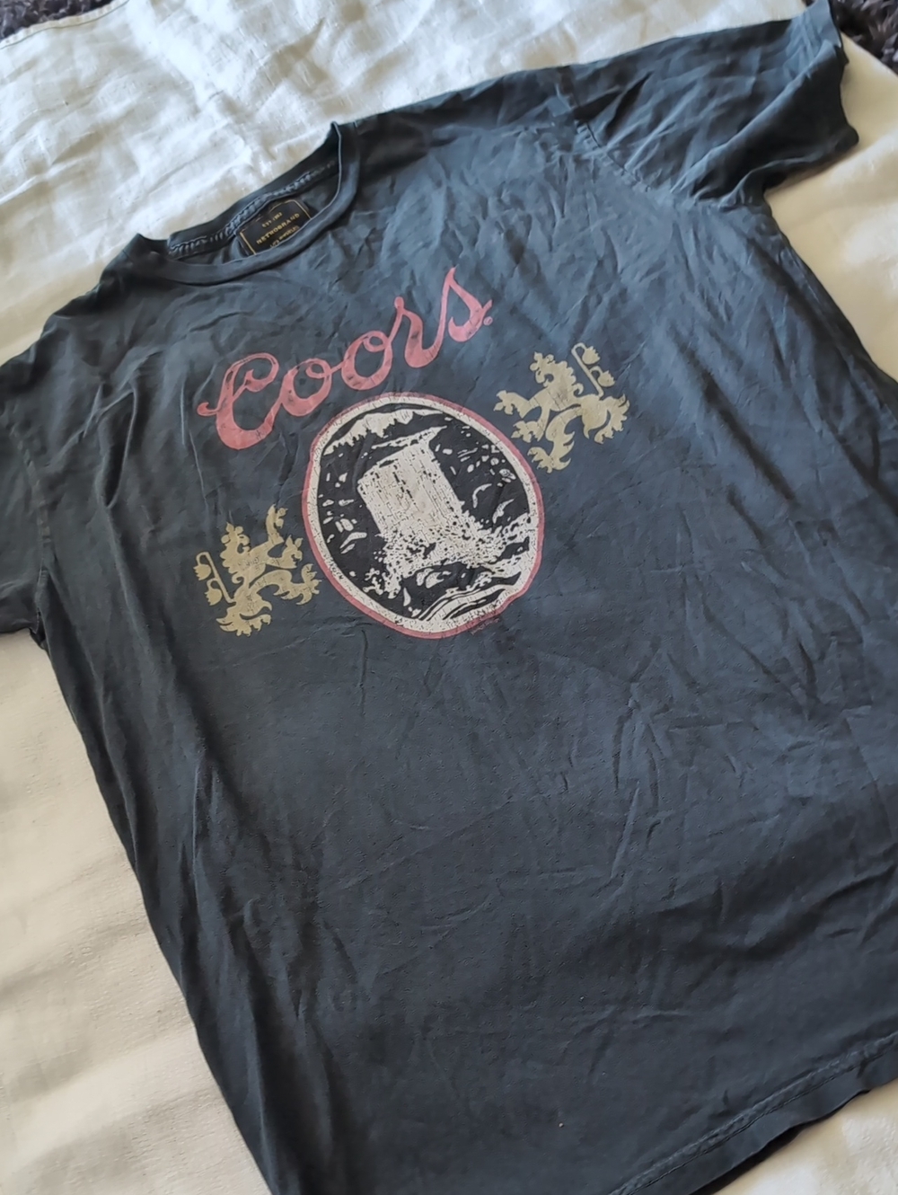 Coors Graphic Logo Tee in Dark Gray with Pink Accents